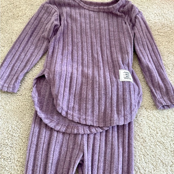 Kids Ribbed Lavender Matching Set - Picture 5 of 8